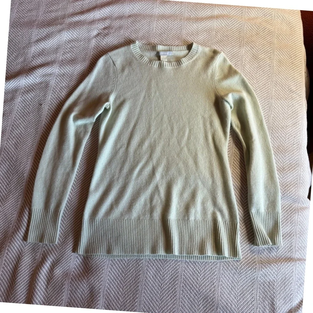 Hayden Cashmere Sweater Womens Small Mint Green Crew Neck Long Sleeve Pullover‎
